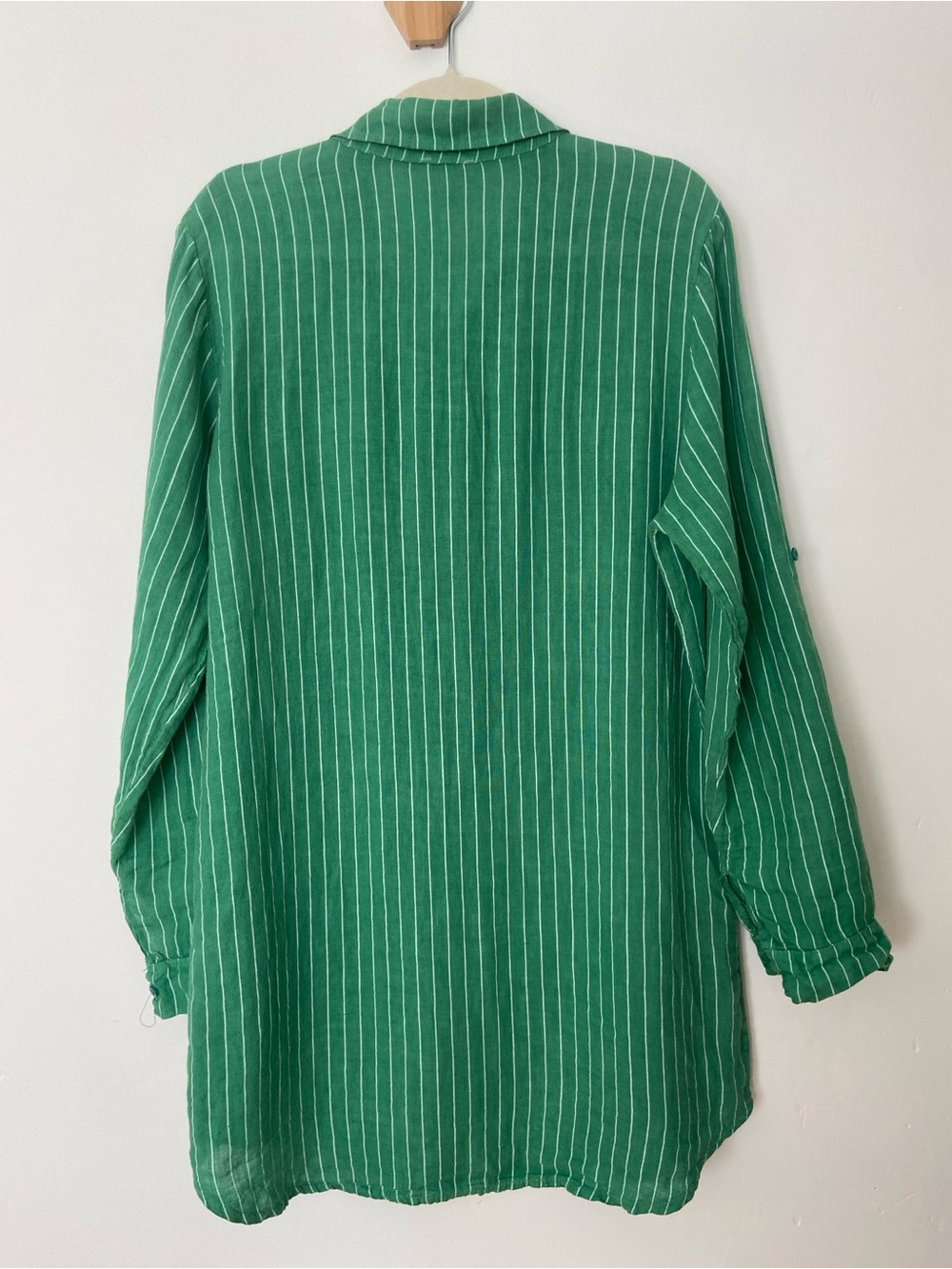 Charli Linen Provence Button Up Shirt in Green One Size Oversized - Picture 8 of 11